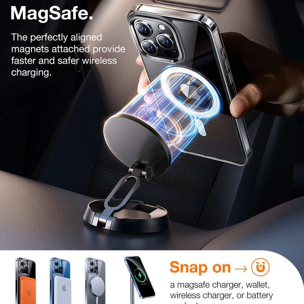 Coque MagSafe pour Apple iPhone 15 Pro Max, Torras, Diamond, Transparente