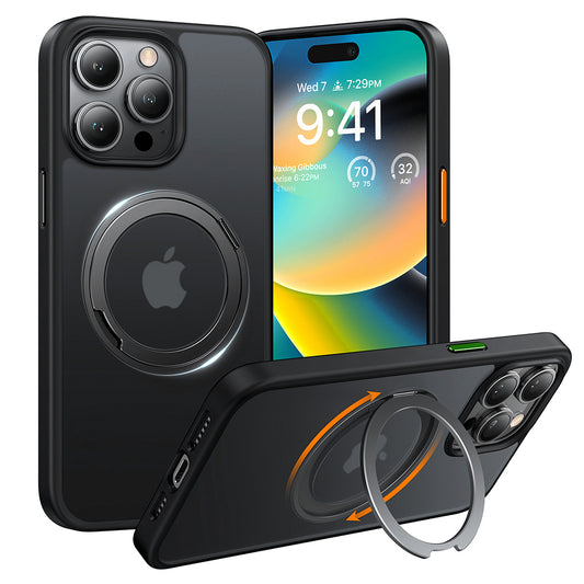 Coque MagSafe pour Apple iPhone 15 Pro Max, Torras, Ostand Pro, Noire