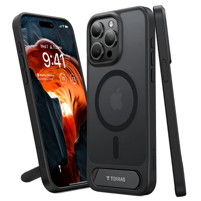 MagSafe Case for Apple iPhone 15 Pro Max, Torras, Pstand, Black