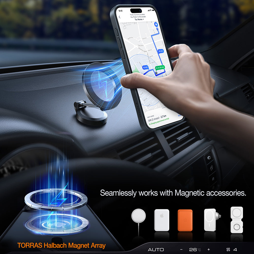 MagSafe Case for Apple iPhone 15 Pro Max, Torras, Pstand, Black