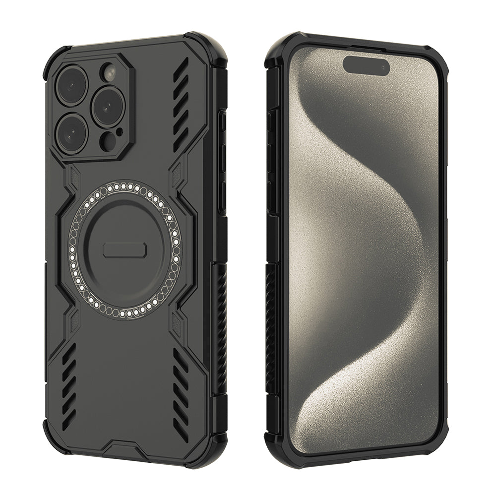 MagSafe Case for Apple iPhone 15 Pro, Techsuit, ArmorMag, Black