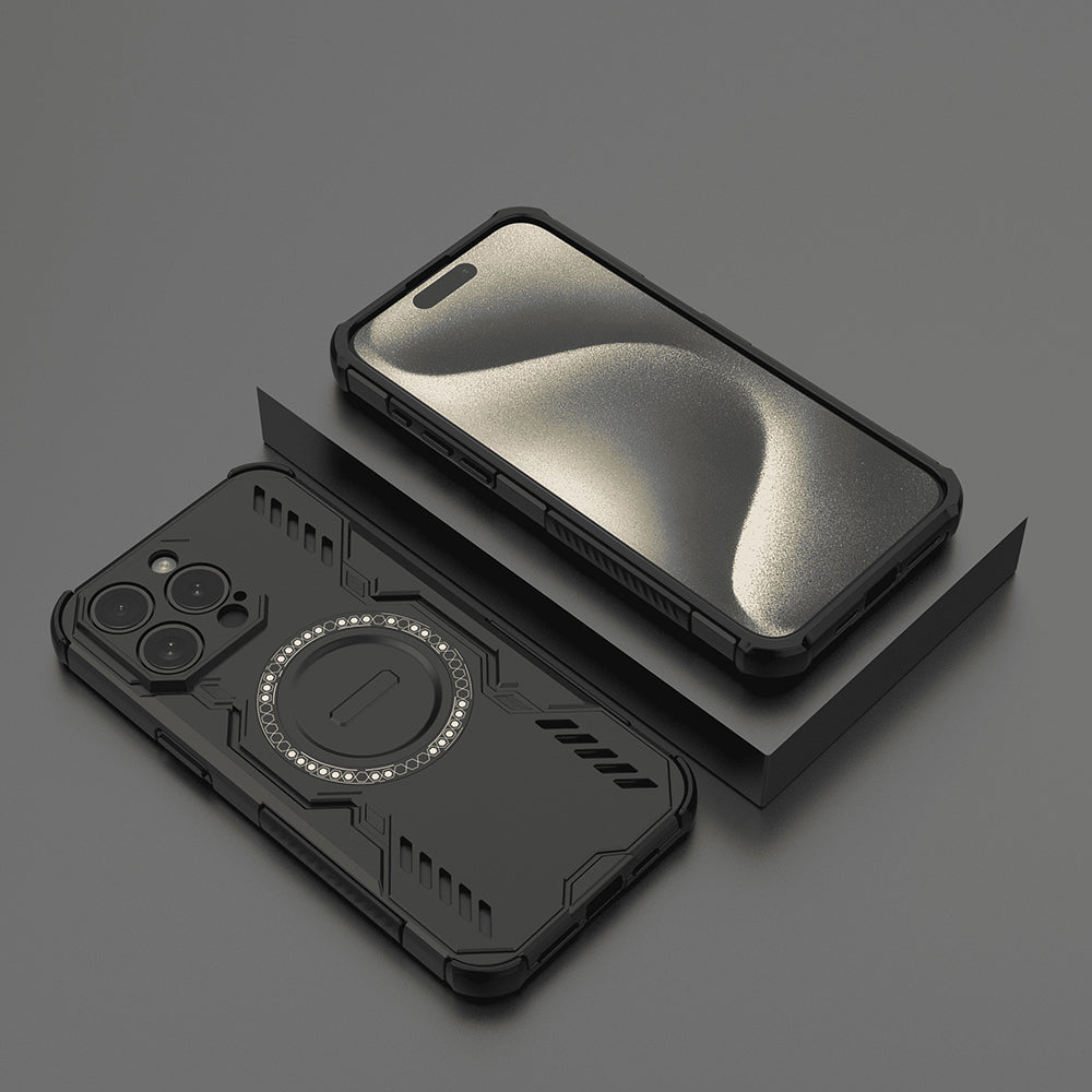 MagSafe Case for Apple iPhone 15 Pro, Techsuit, ArmorMag, Black