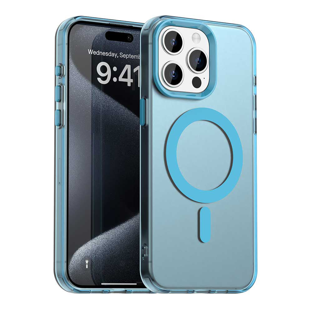 MagSafe-Hülle für Apple iPhone 15 Pro, Techsuit, CandyCase, Blau