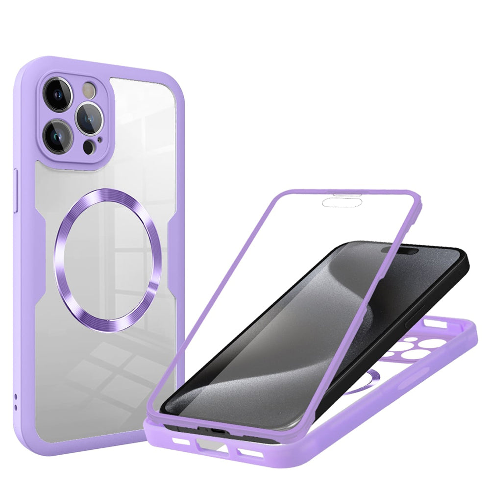 Coque MagSafe pour Apple iPhone 15 Pro, Techsuit, ColorVerse 360, Violet