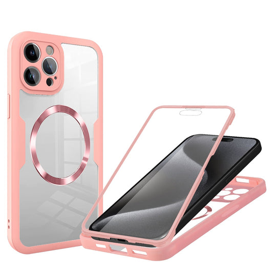 Coque MagSafe pour Apple iPhone 15 Pro, Techsuit, ColorVerse 360, Rose