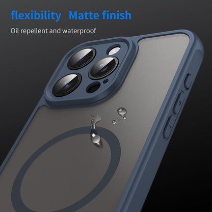 Coque MagSafe pour Apple iPhone 15 Pro, Techsuit, HaloFrost II, Bleu marine