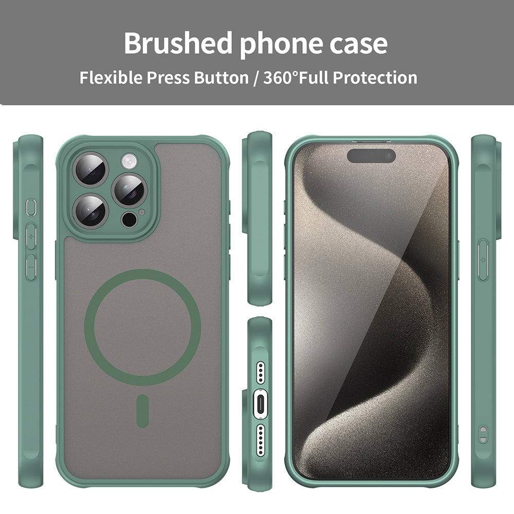 Coque MagSafe pour Apple iPhone 15 Pro, Techsuit, HaloFrost II, Vert