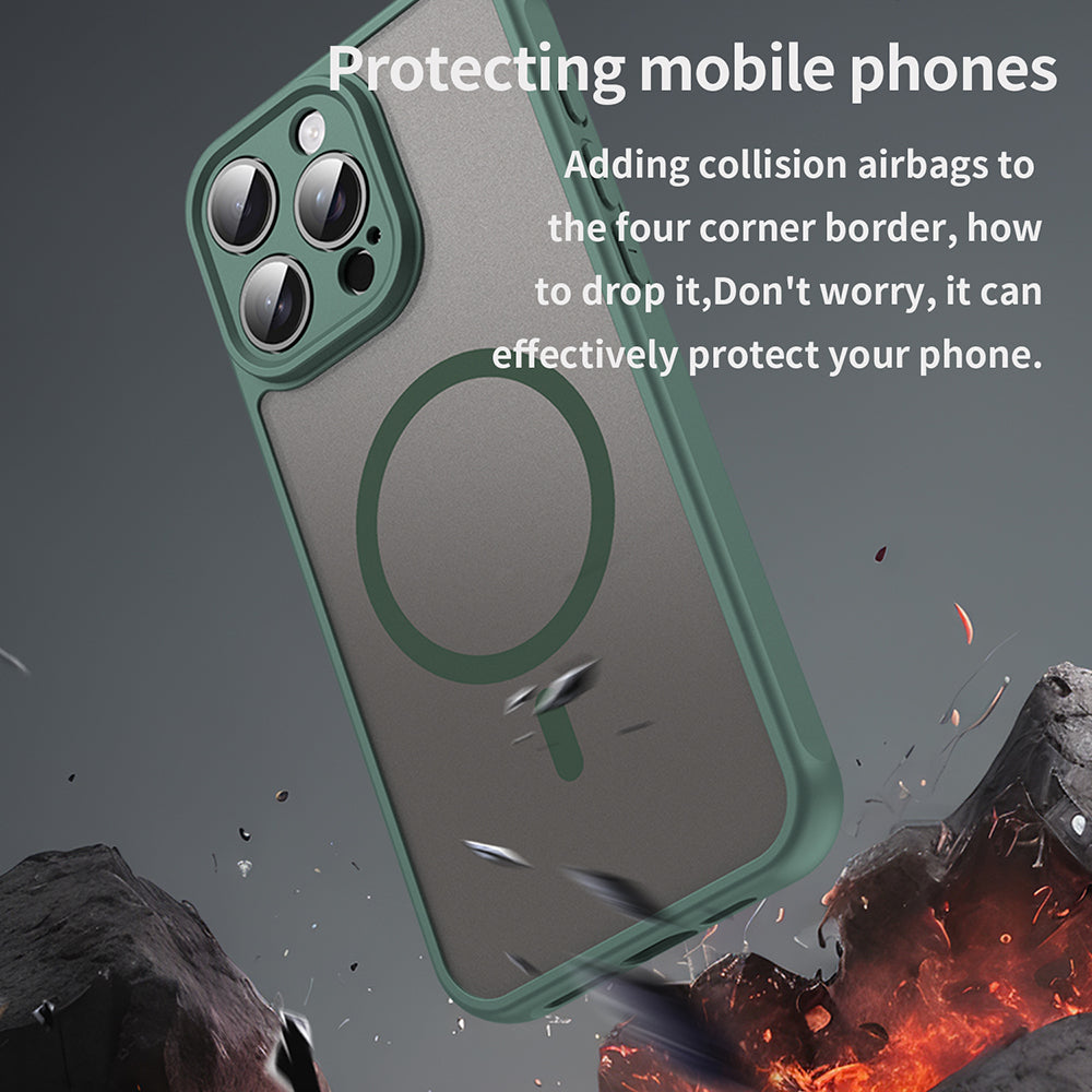 Coque MagSafe pour Apple iPhone 15 Pro, Techsuit, HaloFrost II, Vert