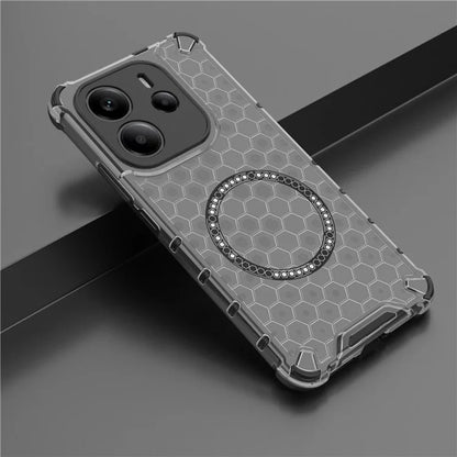 MagSafe-Hülle für Apple iPhone 15 Pro, Techsuit, HoneyComb Shield, Schwarz