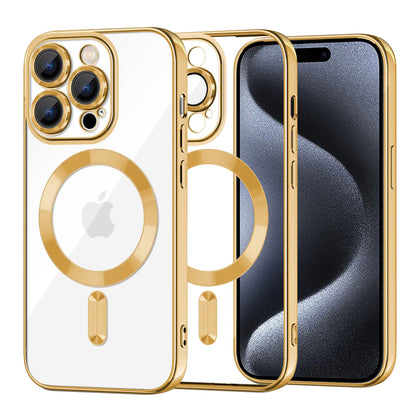 MagSafe-Hülle für Apple iPhone 15 Pro, Techsuit, Luxury Crystal, Gold