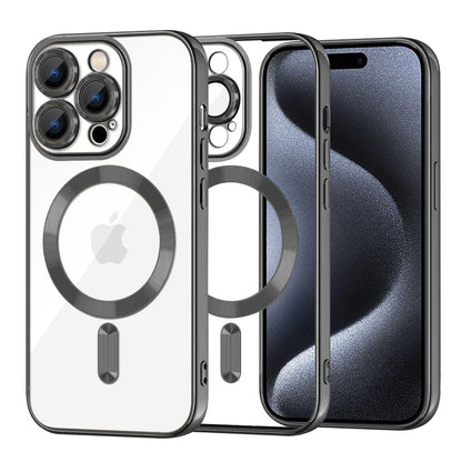 Coque MagSafe pour Apple iPhone 15 Pro, Techsuit, Luxury Crystal, Noire