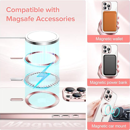 MagSafe-Hülle für Apple iPhone 15 Pro, Techsuit, Luxury Crystal, Rosa
