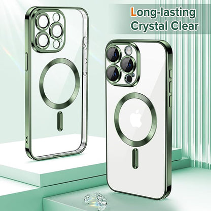 Coque MagSafe pour Apple iPhone 15 Pro, Techsuit, Luxury Crystal, Vert Foncé