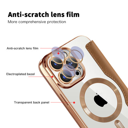 MagSafe Case for Apple iPhone 15 Pro, Techsuit, SmartMag Book, Brown