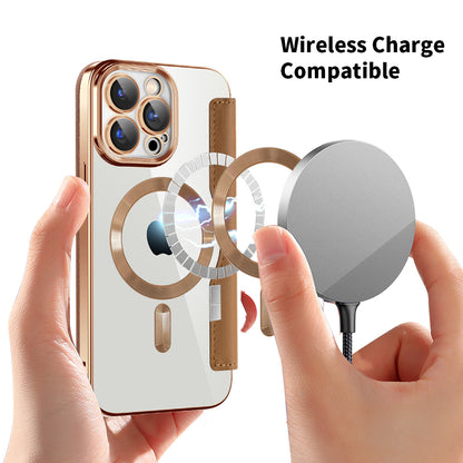 MagSafe Case for Apple iPhone 15 Pro, Techsuit, SmartMag Book, Brown