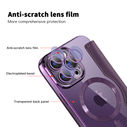 Coque MagSafe pour Apple iPhone 15 Pro, Techsuit, SmartMag Book, Violet