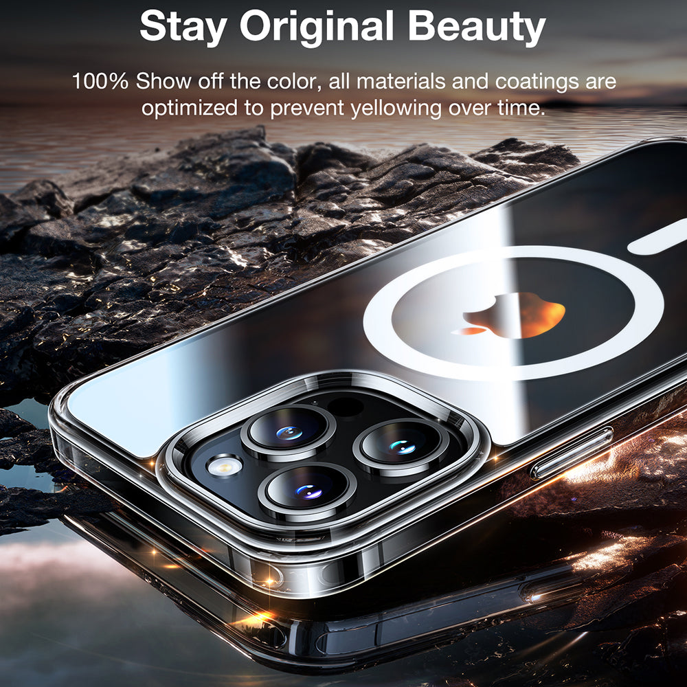 Coque MagSafe pour Apple iPhone 15 Pro, Torras, Diamond, Transparente