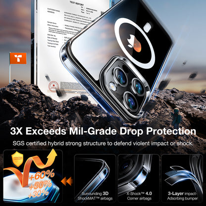 Coque MagSafe pour Apple iPhone 15 Pro, Torras, Diamond, Transparente