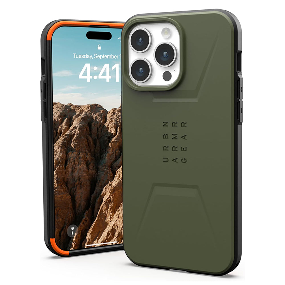 Coque MagSafe pour Apple iPhone 15 Pro, Urban Armor Gear, Civilian, Vert