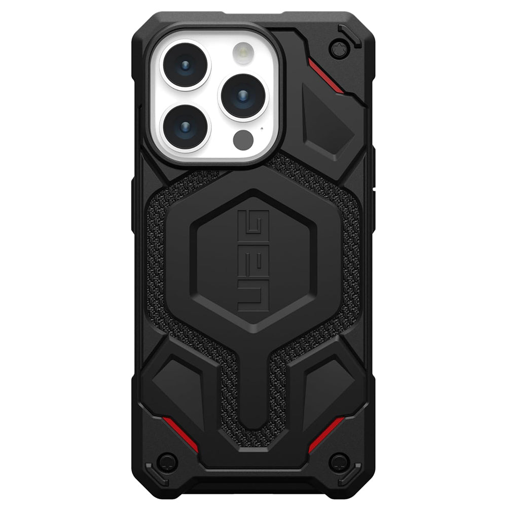 MagSafe-Hülle für Apple iPhone 15 Pro, Urban Armor Gear, Monarch Pro Kevlar, Schwarz