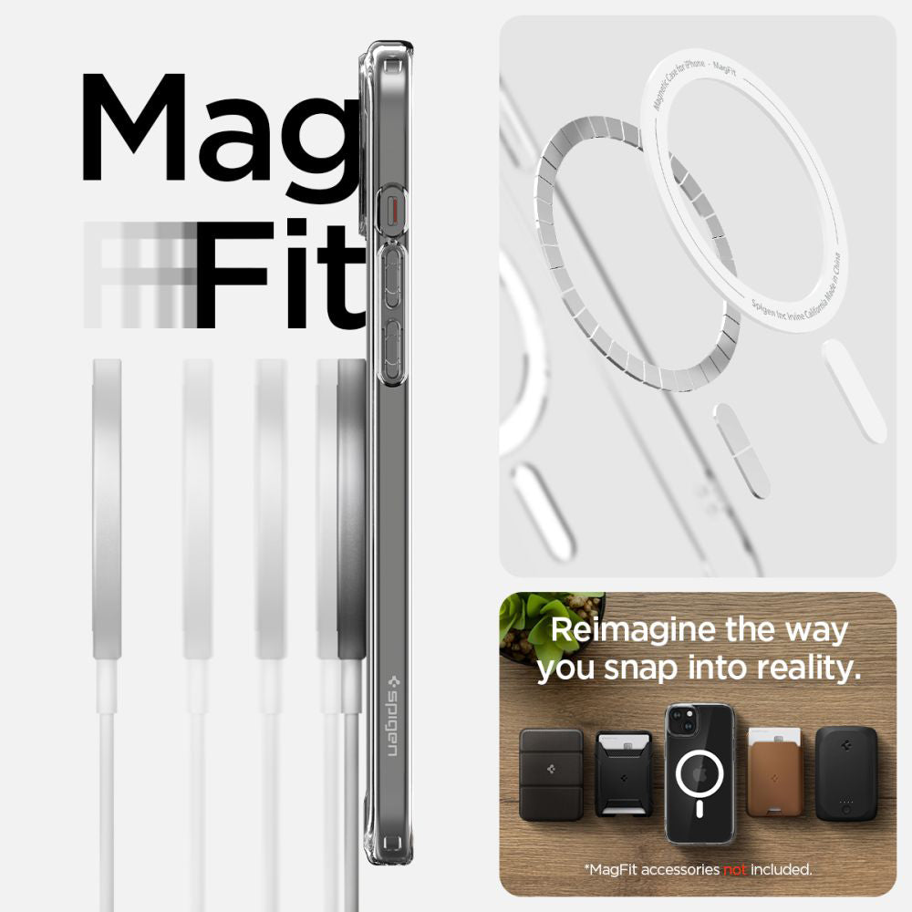 MagSafe-hoesje voor Apple iPhone 15, Spigen, Ultra Hybrid, Wit ACS06802