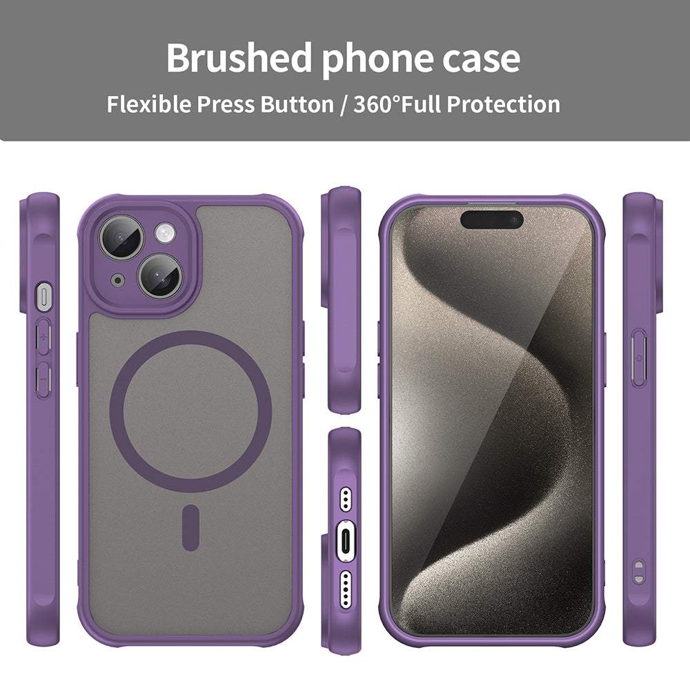 Coque MagSafe pour Apple iPhone 15, Techsuit, HaloFrost II, Violet