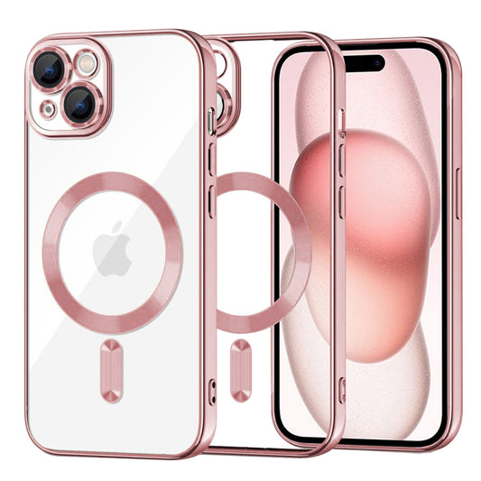 MagSafe-hoes voor Apple iPhone 15, Techsuit, Luxury Crystal, Roze