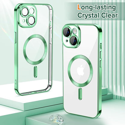 Coque MagSafe pour Apple iPhone 15, Techsuit, Luxury Crystal, Vert Clair