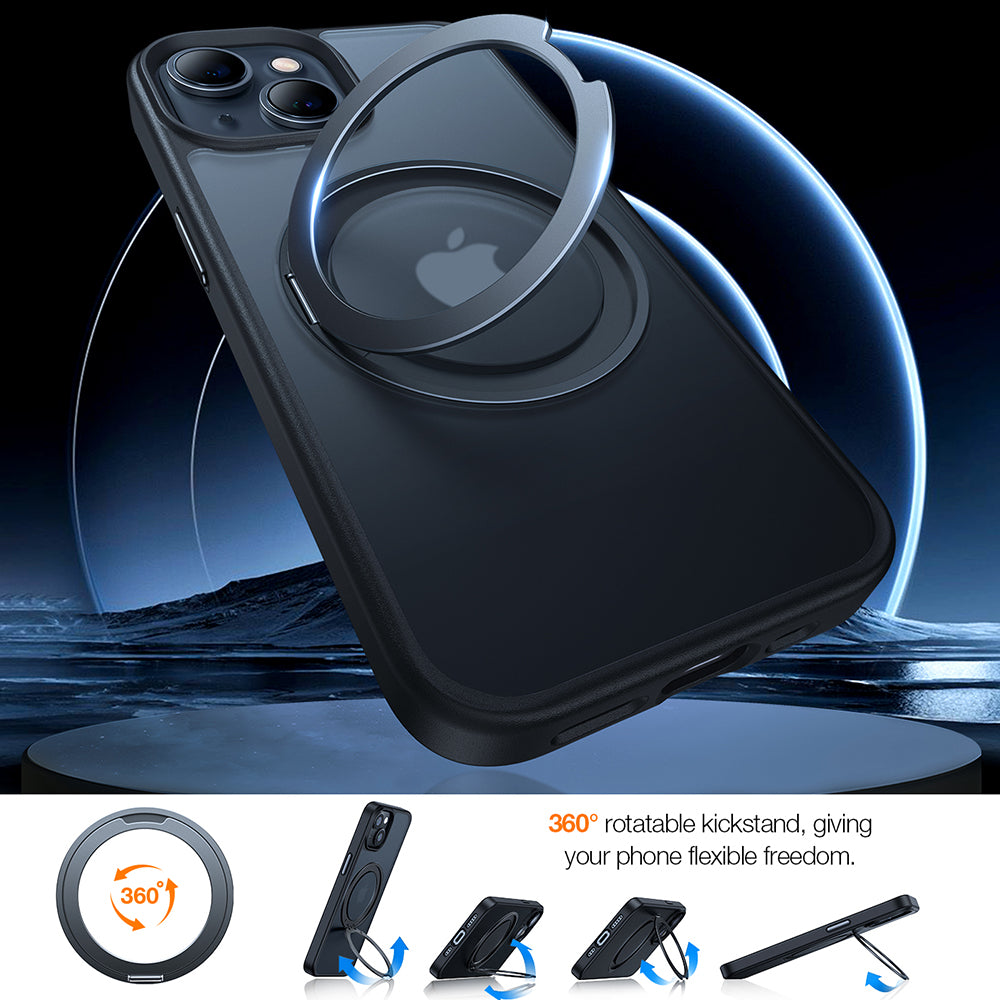 MagSafe Case for Apple iPhone 15, Torras, Ostand Pro, Black