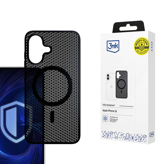 Coque MagSafe pour Apple iPhone 16, 3MK, COOLing, Noire