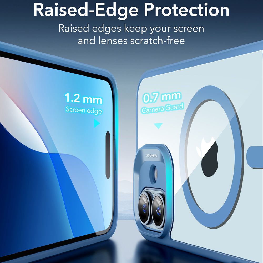 MagSafe Hülle für Apple iPhone 16, ESR, Classic Hybrid, Transparent Blau