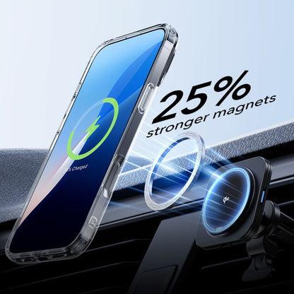 Coque MagSafe pour Apple iPhone 16, ESR, Classic Hybrid avec Support et Protecteur d'Écran, Transparente