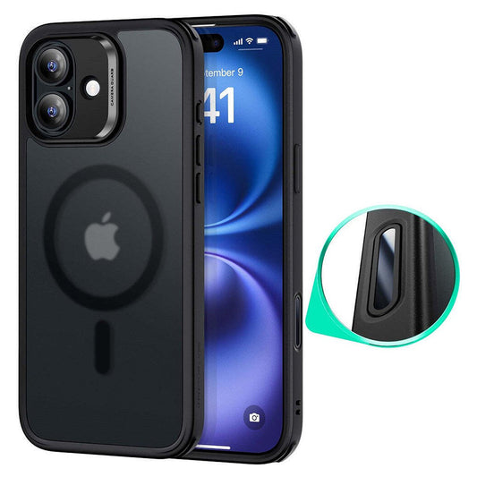 Coque MagSafe pour Apple iPhone 16, ESR, Classic Hybrid Slide, Noir Satiné