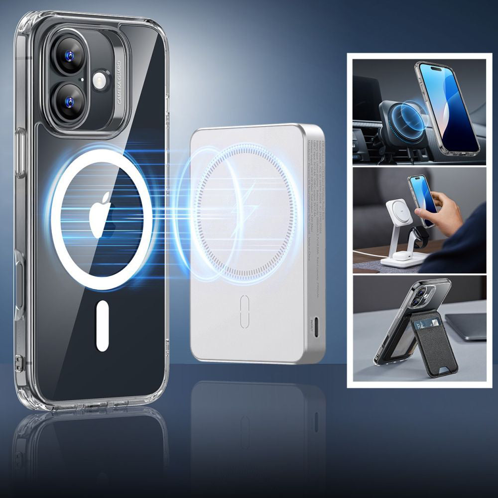 Coque MagSafe pour Apple iPhone 16, ESR, Classic Hybrid avec Protecteur d'Écran, Transparente