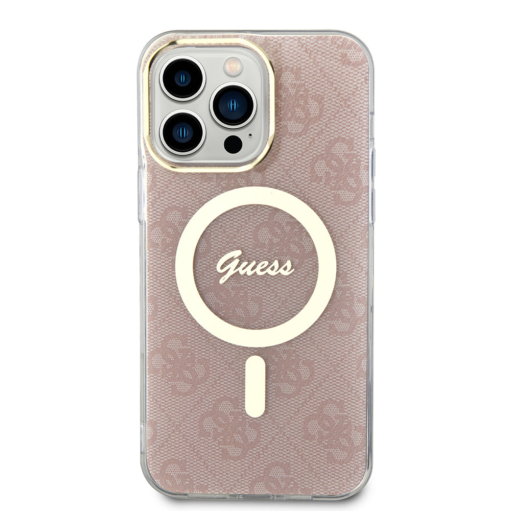 Coque MagSafe pour Apple iPhone 16, Guess, IML 4G, Rose