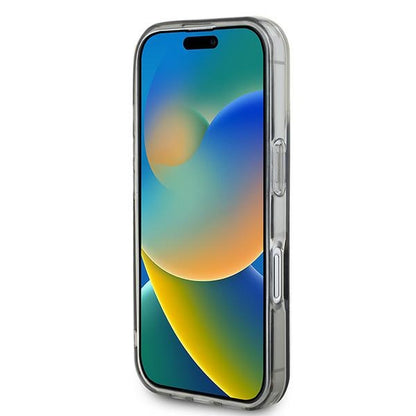 Étui MagSafe pour Apple iPhone 16, Guess, IML Couronne de Fleurs, Noir