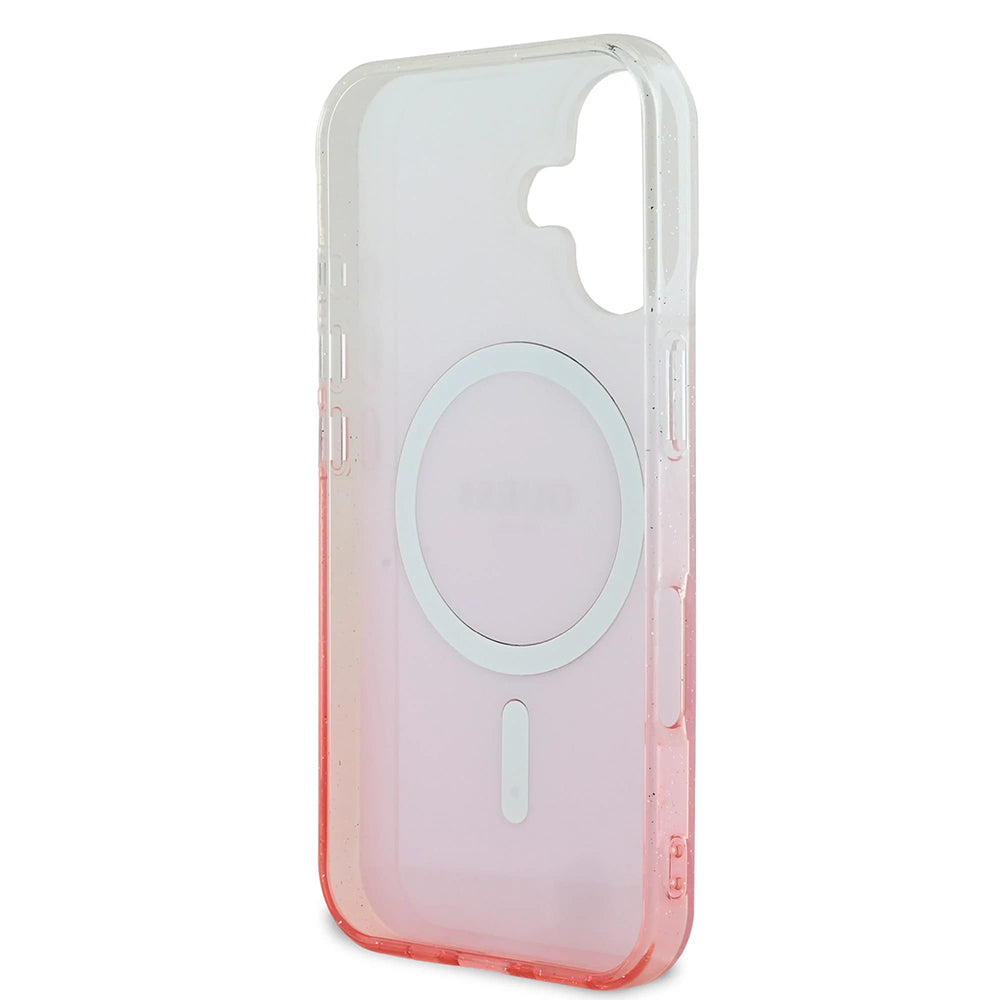 MagSafe Case for Apple iPhone 16, Guess, IML Glitter Gradient, Brown