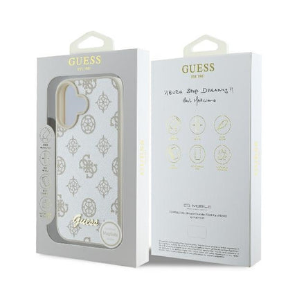 MagSafe hoes voor Apple iPhone 16, Guess, Peony Script, Wit