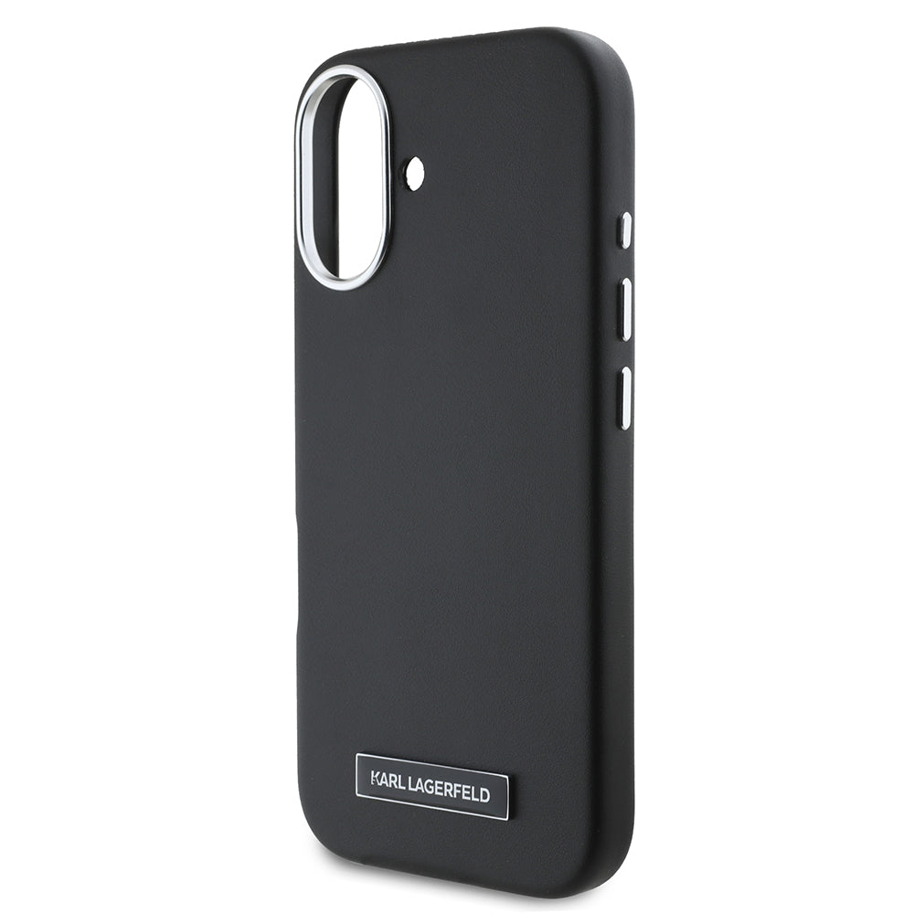 MagSafe hoes voor Apple iPhone 16, Karl Lagerfeld, FW Metal Plate, Zwart
