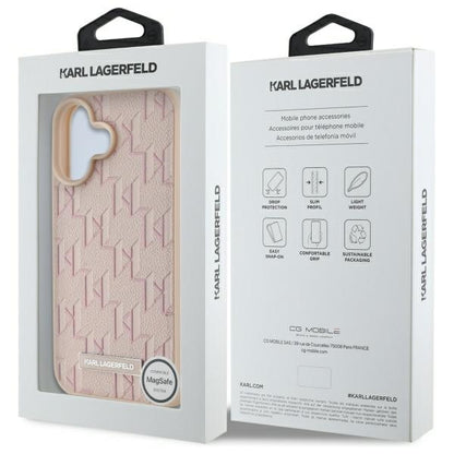 MagSafe hoes voor Apple iPhone 16, Karl Lagerfeld, Hot Stamp, Roze