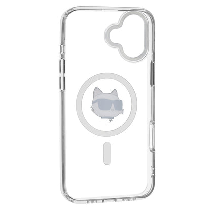 MagSafe hoesje voor Apple iPhone 16, Karl Lagerfeld, IML Metal Choupette's Head, Wit