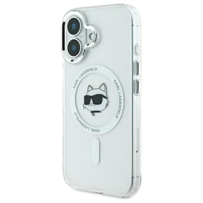 MagSafe hoesje voor Apple iPhone 16, Karl Lagerfeld, IML Metal Choupette's Head, Wit