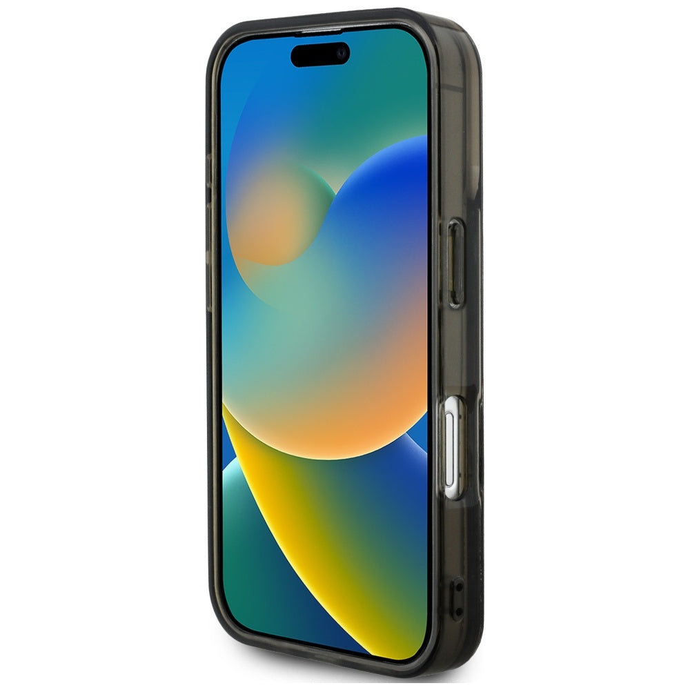 Coque MagSafe pour Apple iPhone 16, Karl Lagerfeld, Liquid Glitter Choupette Logo, Noire