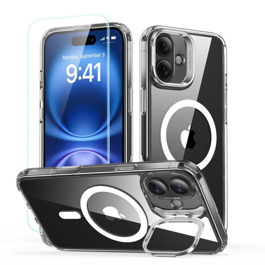 MagSafe hoesje voor Apple iPhone 16 Plus, ESR, Classic Hybrid Kickstand met Schermbeschermer, Transparant