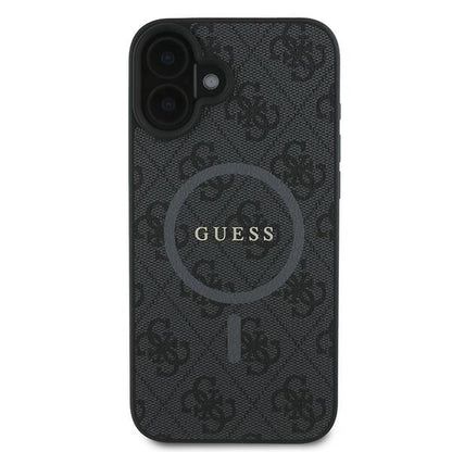 MagSafe hoesje voor Apple iPhone 16 Plus, Guess, 4G Ring Classic Logo, Zwart