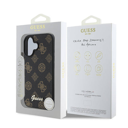 MagSafe hoes voor Apple iPhone 16 Plus, Guess, Peony Script, Zwart