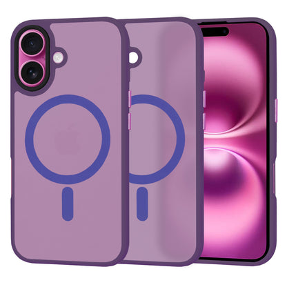 Coque MagSafe pour Apple iPhone 16 Plus, Techsuit, HaloFrost, Violet Foncé