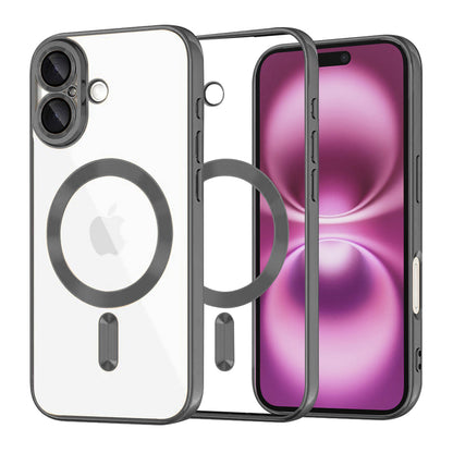 MagSafe-Hülle für Apple iPhone 16 Plus, Techsuit, Luxury Crystal, Schwarz