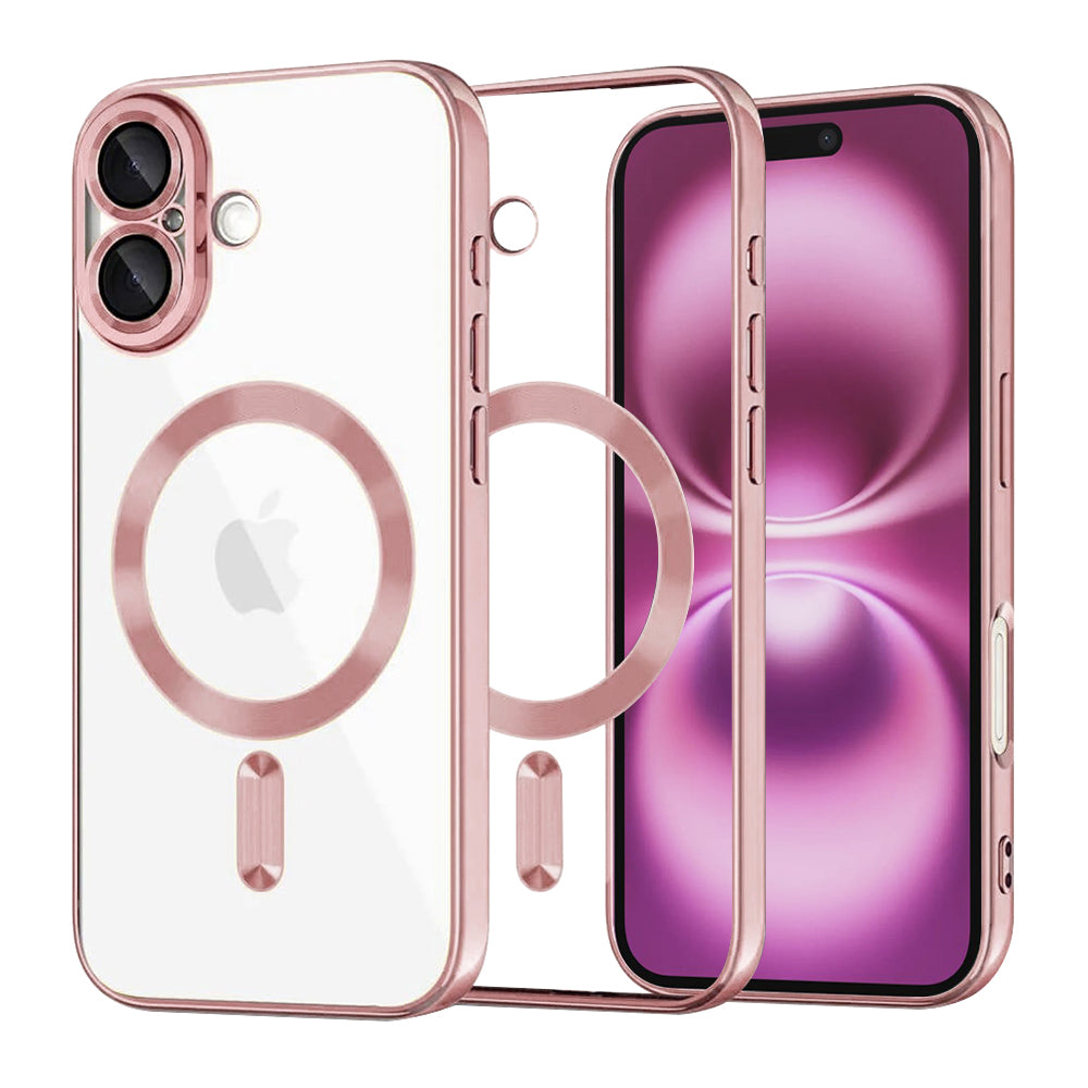 MagSafe-hoes voor Apple iPhone 16 Plus, Techsuit, Luxury Crystal, Roze