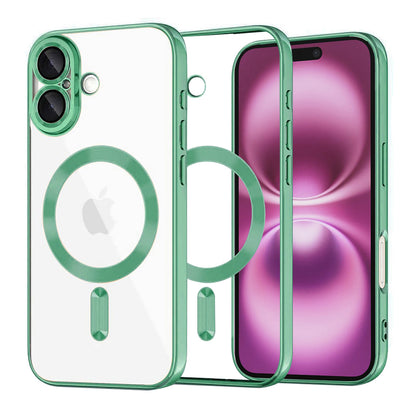 MagSafe-hoes voor Apple iPhone 16 Plus, Techsuit, Luxury Crystal, Lichtgroen